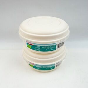 NEW Vtg 90s Rubbermaid Servin Saver #1 Round Food Storage Container 14 oz Almond
